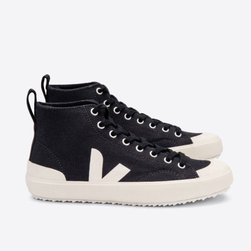 Veja Nova High Top Canvas Womens Trainers Black UK 94896